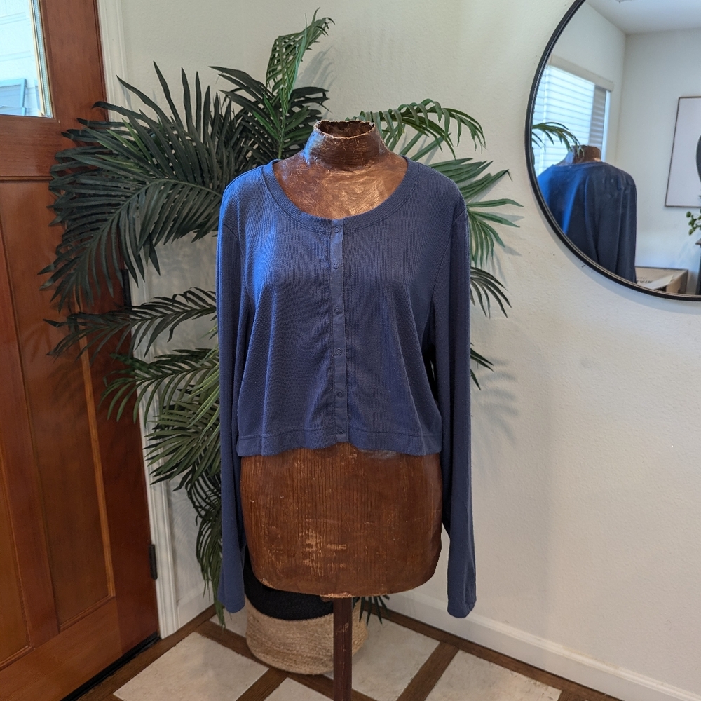 Blue Offline by Aerie Cropped Sweater